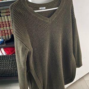 Sweater with patched sleeves